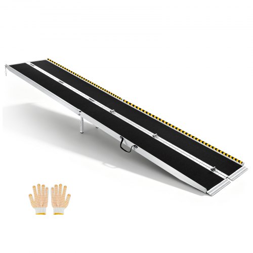 Foldbar aluminiums kørestolsrampe 364 cm til høj afsats og trappe